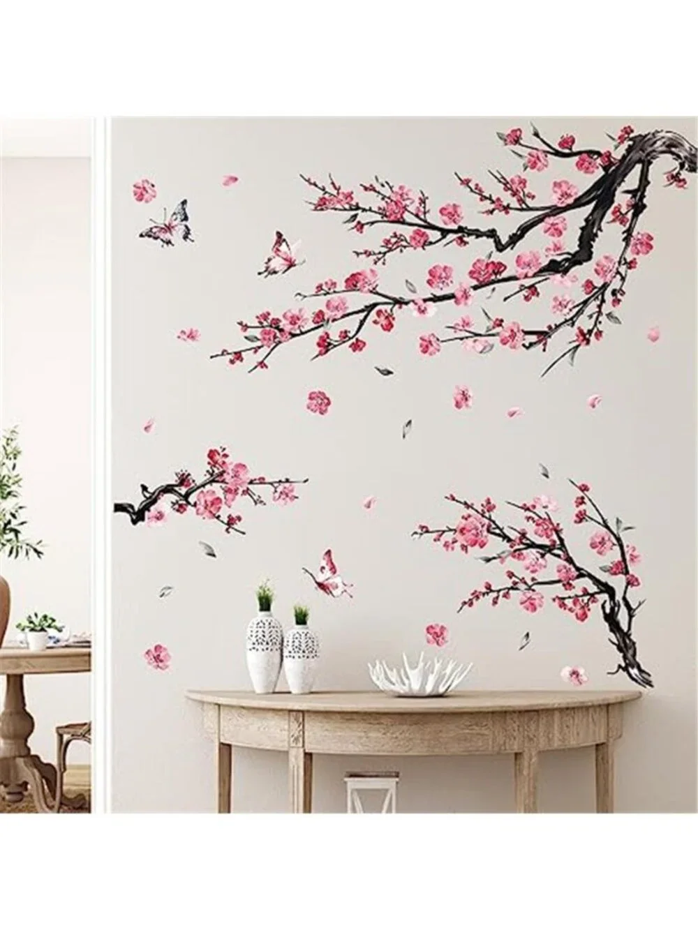 Flower Butterfly Wall Decals Peel Stick Waterproof Wall Stickers Kids Room